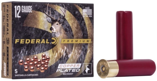 eral Premium Vital Shok 12 Gauge 18 Pellets 3 1/2in Buckshot Shotgun 00 Buck Shot 5 Rounds P135F 00 Ammo