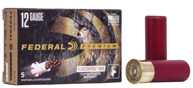 eral Premium Vital Shok 12 Gauge 9 Pellets 2 3/4in Buckshot W/Flitecontrol Wad Shotgun 00 5 Rounds PFC154 00 Ammo