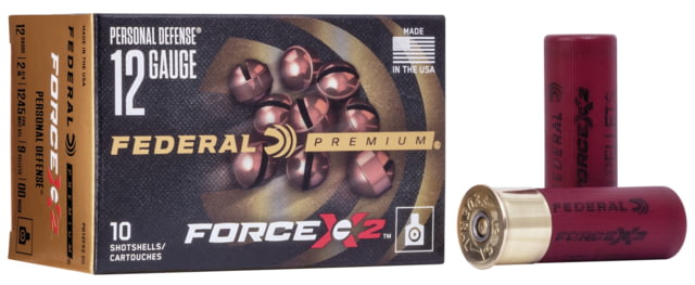 Federal Personal Defense 12 Gauge 9 Pellets Shotshell Force X2 Centerfire Shotgun Ammo 10 Rounds PD12FX2 00 eral Personal Defense 12 Gauge 9 Pellets Shotshell Force X2 Centerfire Shotgun 10 Rounds PD12FX2 00 Ammo