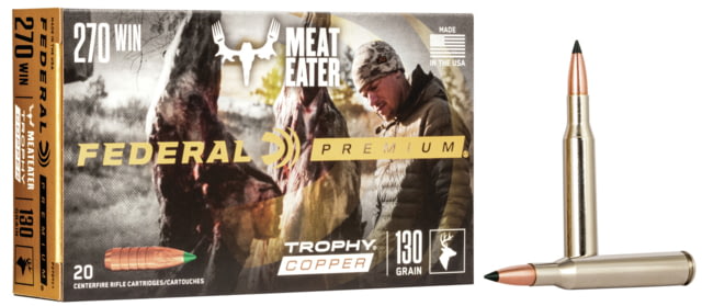 Federal Premium VITAL-SHOK .270 Winchester 130 Grain Trophy Copper Centerfire Rifle Ammo 20 Rounds eral Premium VITAL-SHOK .270 Winchester 130 Grain Trophy Copper Centerfire Rifle 20 Rounds Ammo