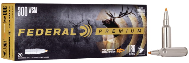 Federal Premium VITAL-SHOK .300 Winchester Short Magnum 180 Grain Trophy Bonded Tip Centerfire Rifle Ammo 20 Rounds