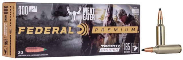 Federal Premium VITAL-SHOK .300 Winchester Short Magnum 165 Grain Trophy Copper Centerfire Rifle Ammo 20 Rounds P300WSMTC2 - Federal Ammo