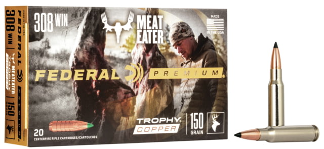 Federal Premium VITAL-SHOK .308 Winchester 150 Grain Trophy Copper Centerfire Rifle Ammo 20 Rounds eral Premium VITAL-SHOK .308 Winchester 150 Grain Trophy Copper Centerfire Rifle 20 Rounds Ammo