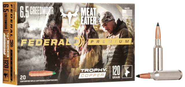 Federal Premium VITAL-SHOK 6.5 Creedmoor 120 Grain Trophy Copper Centerfire Rifle Ammo 20 Rounds eral Premium VITAL-SHOK 6.5 Creedmoor 120 Grain Trophy Copper Centerfire Rifle 20 Rounds Ammo
