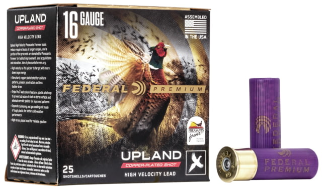 eral Premium Wing Shok 16 Gauge 1 1/8oz Upland Pheasants Forever High Velocity Centerfire Shotgun 6 Shot 25 Rounds PF163 Ammo