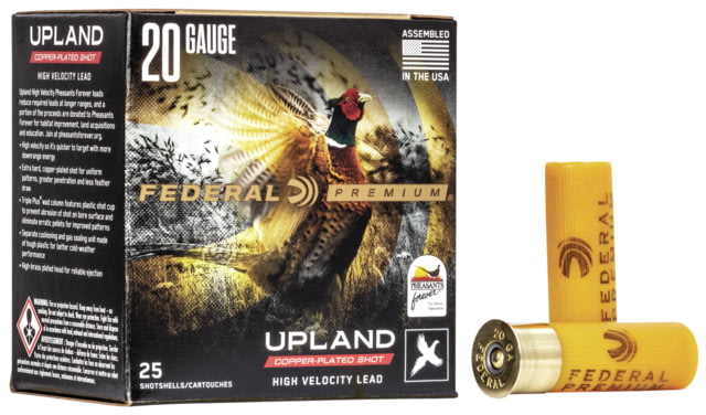 eral Premium Wing Shok 20 Gauge 1oz Upland Pheasants Forever High Velocity Centerfire Shotgun 6 Shot 25 Rounds PF204 Ammo