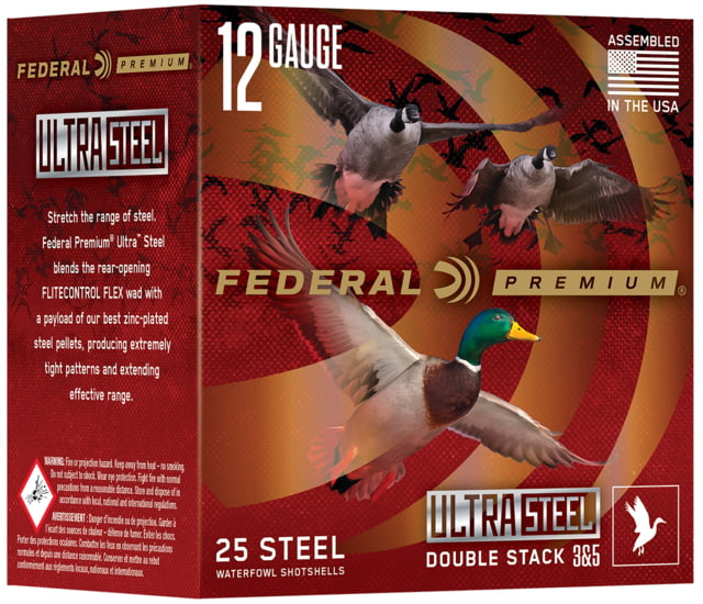 Federal Premium Ultra Steel Waterfowl 20 Gauge 3 in 1oz 2 Shot Shotgun Ammo 25 Round PWUX209