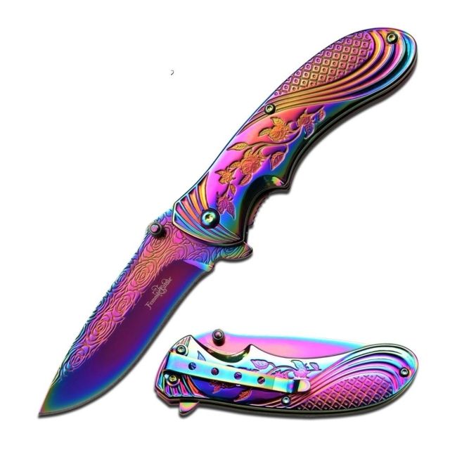 Femme Fatale Folding Blade 3in Stainless Steel Blade Stainless Steel Handle - Femme Fatale