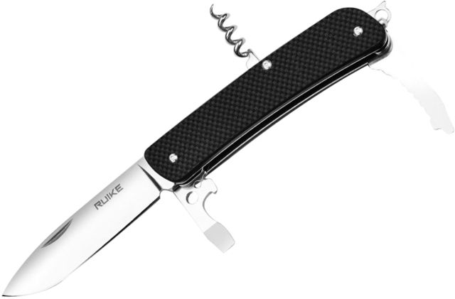 RUIKE L21 Multifunction Knife 3.35in 14C17N Stainless Steel Clip Point Plain Blade Black - Ruike