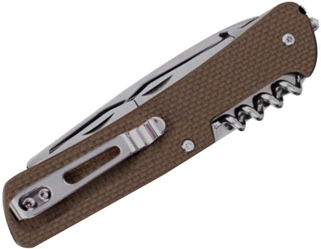 RUIKE L21 Multifunction Knife 3.35in 14C17N Stainless Steel Clip Point Plain Blade Brown - Ruike