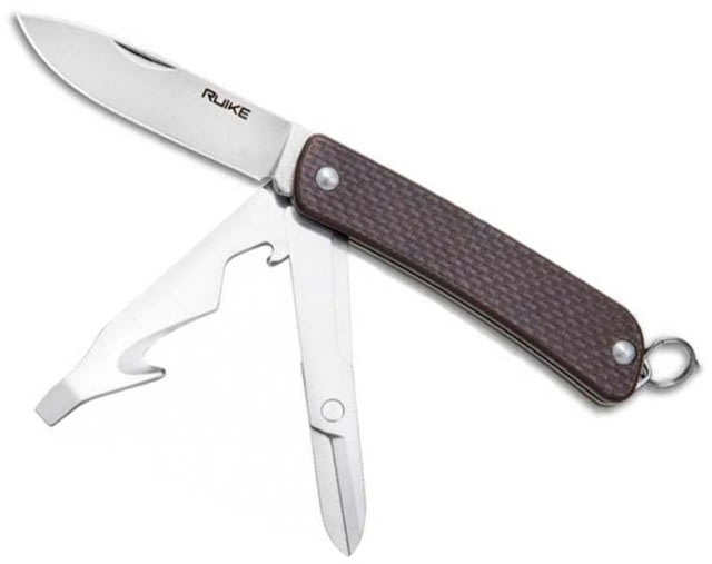 RUIKE S31 Multifunction Knife 2.79in 14C28N Stainless Steel Clip Point Plain Blade Brown - Ruike