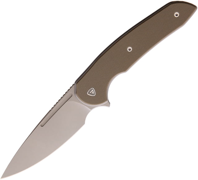 Ferrum Forge Knife Works Stinger Linerlock Folding Knife 3.25" stonewash finish Nitro V steel blade Tan G10 handle STINGER TAN - Ferrum Forge Knife Works