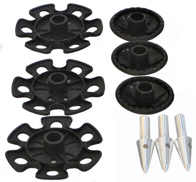 Field Optics Research Tripod Leg Spike & Basket Set Large - 3 pc. - Field Optics Research