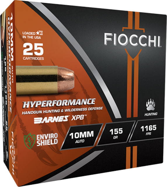 cchi Hyperformance Hunt 10mm Auto 155 Grain XPB Jacketed Hollow Point Brass Pistol 25 Rounds Ammo