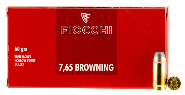 Fiocchi Shooting Dynamics .32 ACP 60 Grain Semi-Jacketed Hollow Point Brass Cased Centerfire Pistol Ammo 50 Rounds cchi Shooting Dynamics .32 ACP 60 Grain Semi-Jacketed Hollow Point Brass Cased Centerfire Pistol 50 Rounds Ammo