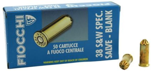 Fiocchi .38 S&W Special 0 Grain Brass Blank Ammo 50 Rounds