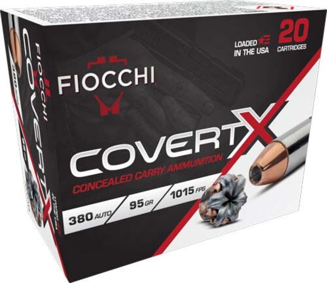 cchi Covert X .380 ACP 95 Grain JHP Brass Pistol 20 Rounds Ammo