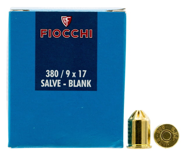 Fiocchi 380 Rimmed Short 0 Grain Brass Blank Ammo 50 Rounds