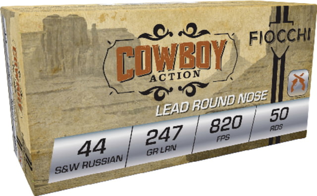 Fiocchi .44 Russian 210 Grain Lead Brass Centerfire Pistol Ammo 50 Rounds - Fiocchi