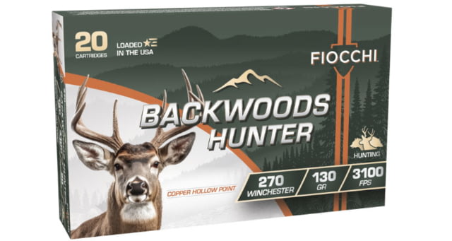 Fiocchi Backwoods Hunter 270 Winchester 130 Grain Coated Hollow Point Brass Cased Rifle Ammo 20 Rounds