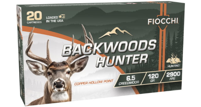 Fiocchi Backwoods Hunter 6.5 Creedmoor 120 Grain Coated Hollow Point Brass Cased Rifle Ammo 20 Rounds cchi Backwoods Hunter 6.5 Creedmoor 120 Grain Coated Hollow Point Brass Cased Rifle 20 Rounds Ammo