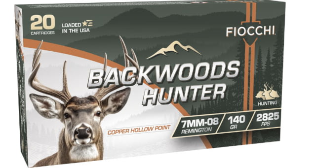 cchi Backwoods Hunter 7mm-08 Remington 140 Grain Coated Hollow Point Brass Cased Rifle 20 Rounds Ammo