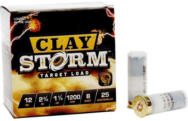 cchi Clay Storm 1200 Fps 12 Gauge 1 1/8 Oz 2.75 In Shotgun #8 25 Rounds Ammo