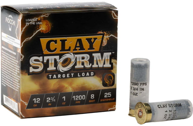 cchi Clay Storm 1200 Fps 12 Gauge 1 Oz 2.75 In Shotgun #8 25 Rounds Ammo