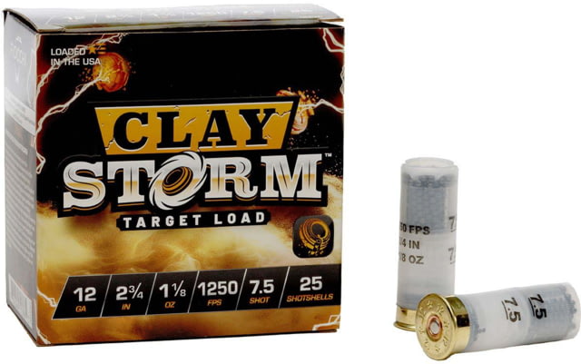 cchi Clay Storm 1250 Fps 12 Gauge 1 1/8 Oz 2.75 In Shotgun #7.5 25 Rounds Ammo