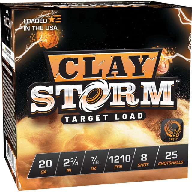 cchi Clay Storm 20 Gauge 7/8 Oz 2.75 In Shotgun #8 25 Rounds Ammo