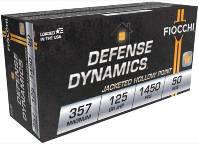 cchi Defense Dynamics 357 Magnum 125 Grain SJHP Brass Cased Centerfire Pistol 50 Rounds Ammo
