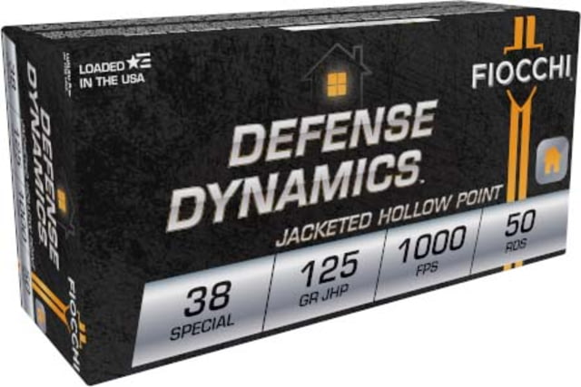 cchi Defense Dynamics .38 Special 125 Grain SJHP Brass Cased Pistol 50 Rounds Ammo