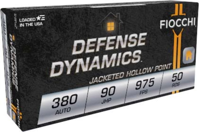 cchi Defense Dynamics 380 ACP 90 Grain JHP Brass Cased Pistol 50 Rounds Ammo