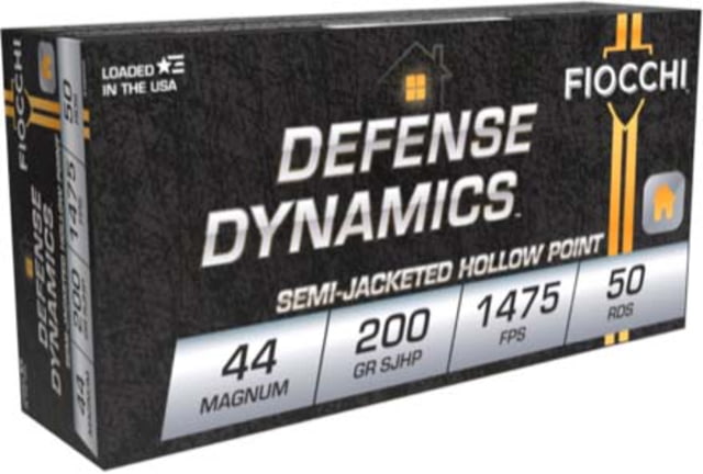 cchi Defense Dynamics .44 Magnum 200 Grain SJHP Brass Cased Pistol 50 Rounds Ammo