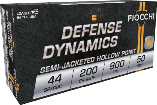Fiocchi Defense Dynamics .44 Special 200 Grain SJHP Brass Pistol Ammo 50 Rounds