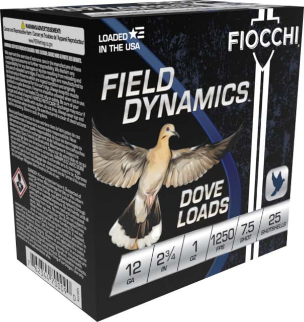 cchi Dove/Quail 12 Gauge 1oz 2.75in 7 1/2 Size Shot Size Shotgun 25 Rounds Ammo