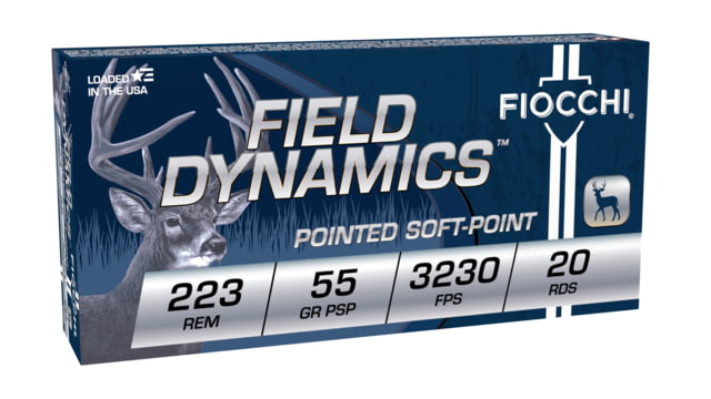 cchi Field Dynamics .223 Rem 55 Grain V-Max Brass Rifle 3230 Velocity 20 Rounds Ammo