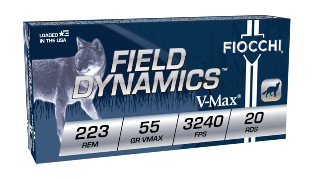 cchi Field Dynamics .223 Rem 55 Grain V-Max Brass Rifle 3240 Velocity 20 Rounds Ammo
