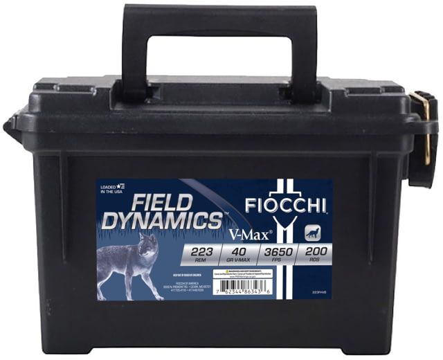 cchi Field Dynamics .223 Remington 40 Grain V-Max Brass Cased Rifle 200 Rounds Ammo