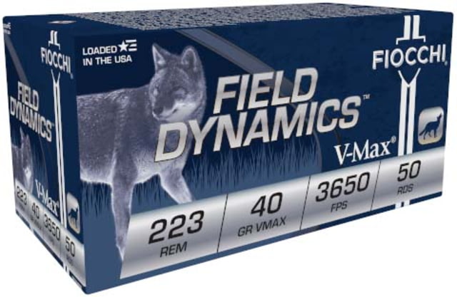 cchi Field Dynamics .223 Remington 40 Grain VMAX Brass Cased Rifle 20 Rounds Ammo