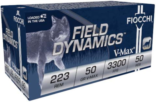 cchi Field Dynamics .223 Remington 50 Grain VMAX Brass Cased Rifle 50 Rounds 223HVA50 Ammo