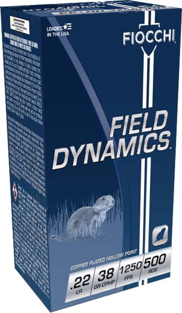 cchi Field Dynamics .22LR 38 Grain Copper Plated Hollow Point Brass Brass 50 Rounds Ammo