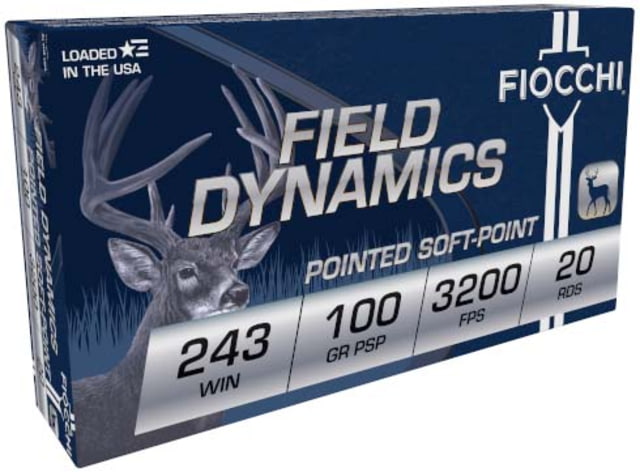 cchi Field Dynamics .243 Winchester 100 Grain PSP Brass Cased Rifle 20 Rounds Ammo