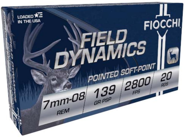 Fiocchi Field Dynamics 7mm-08 Remington 139 Grain Interlock BTSP Brass Rifle Ammo 20 Rounds cchi Field Dynamics 7mm-08 Remington 139 Grain Interlock BTSP Brass Rifle 20 Rounds Ammo
