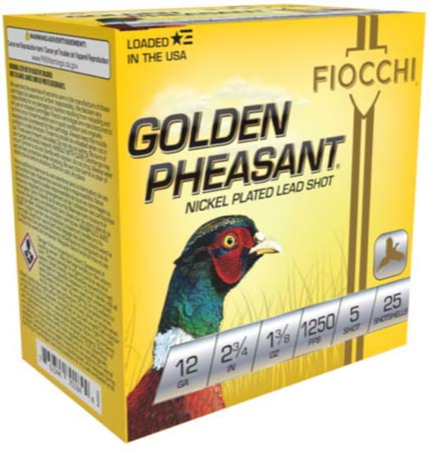 cchi Golden Pheasant 12 Gauge 1 3/8 Oz 2.75in Shotgun 1250 #5 25 Rounds Ammo