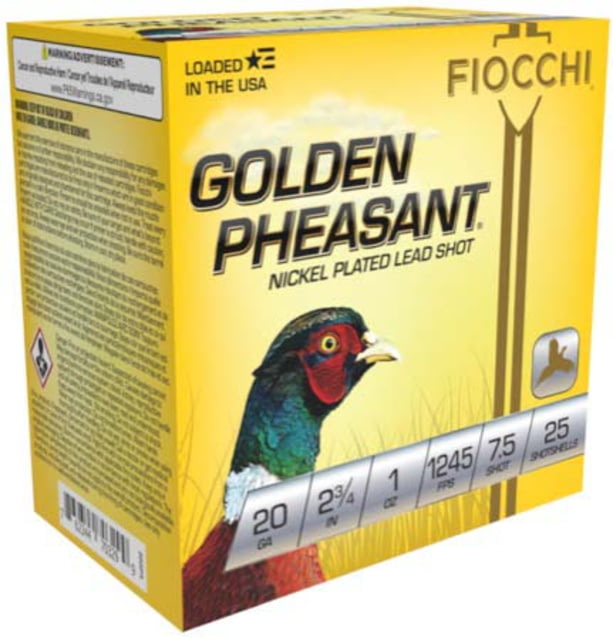 cchi Golden Pheasant 20 Gauge 1 Oz 2.75in 7 1/2 Size Shotgun 25 Rounds Ammo