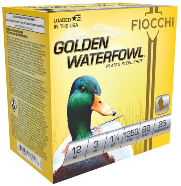 cchi Golden Waterfowl 12 Gauge 1 1/4oz 3in Shotgun BB Shot 25 Rounds Ammo