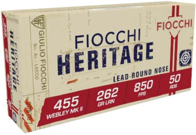 cchi Heritage .455 Webley 262 Grain LRN Brass Pistol 50 Rounds Ammo