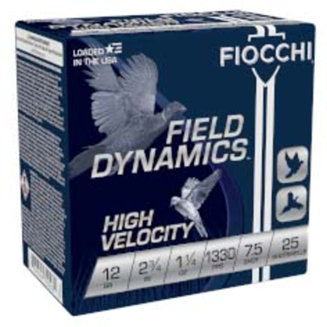 Fiocchi Hi Velocity Lead 12 Gauge 1 1/4oz 2.75in 7 1/2 Shot Shotgun Ammo 25 Rounds