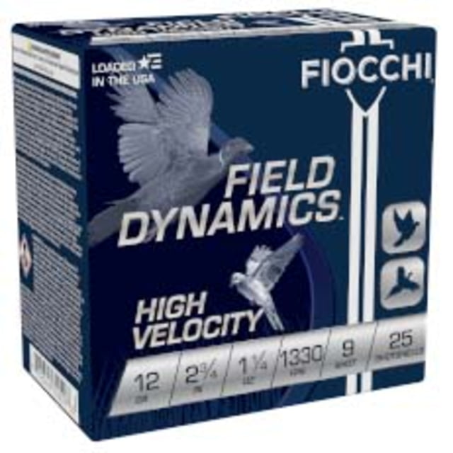 Fiocchi Hi Velocity Lead 12 Gauge 1 1/4oz 2.75in Shotgun Ammo #9 25 Rounds cchi Hi Velocity Lead 12 Gauge 1 1/4oz 2.75in Shotgun #9 25 Rounds Ammo